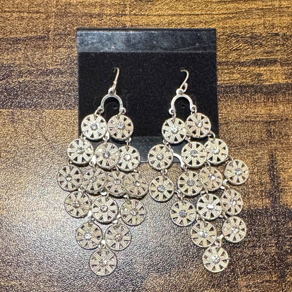 Elegant silver Chandelier Earrings vintage